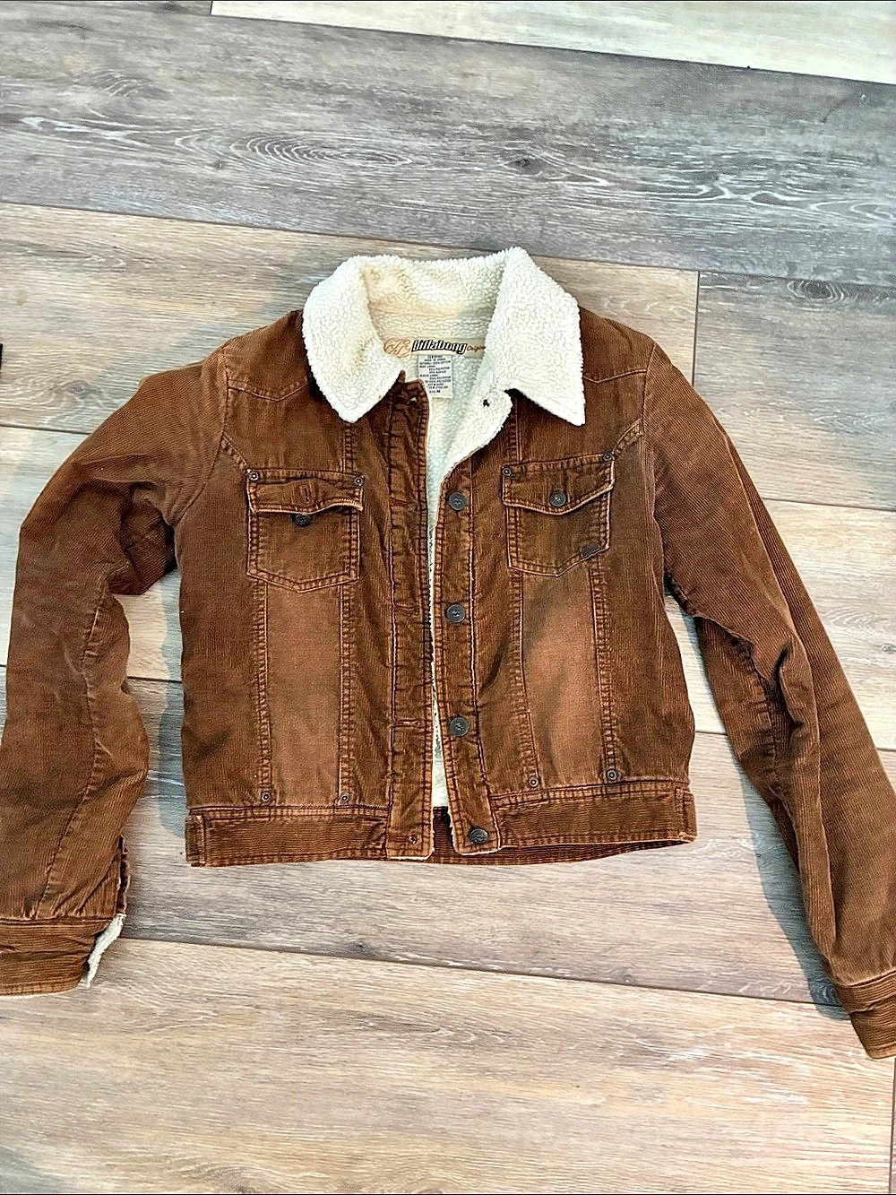 Billabong Sherpa Lined Brown Jacket Size Medium